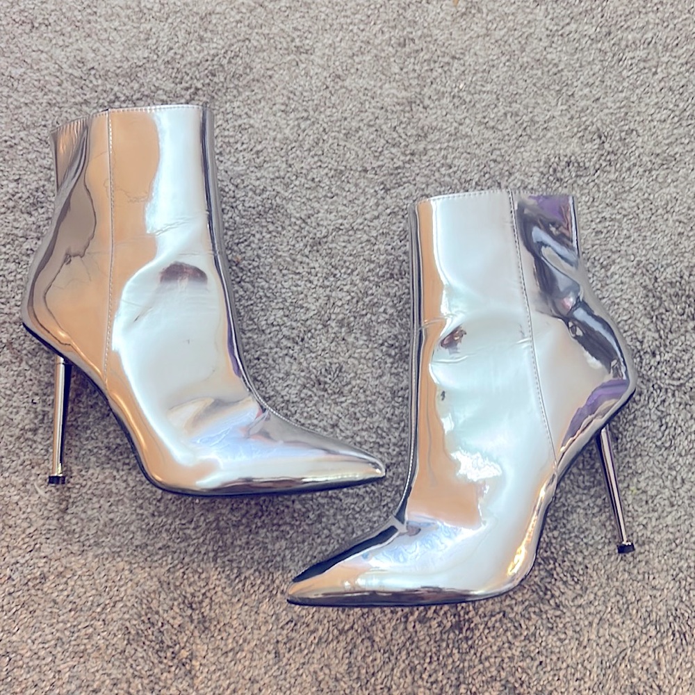 Metallic Heeled Booties